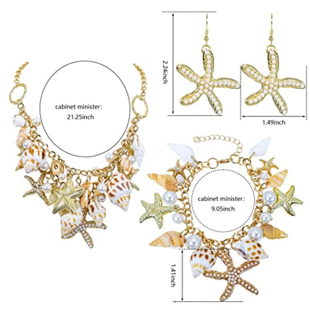 Mermaid Tail Shell Statement Necklace Chunky Bib … - image 4